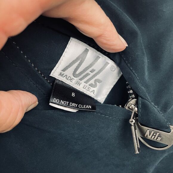 Vtg Nils Reversible Vest Women 8 Green Black Faux Fur Ski Equestrian Pockets USA - Picture 3 of 12